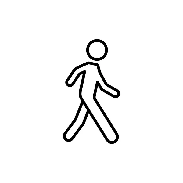 Line pedestrian sign on white background — Stock Vector