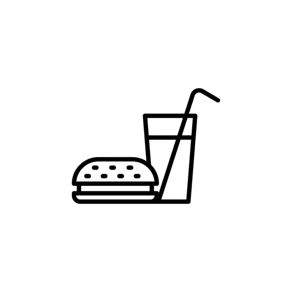 Linea icona fastfood su sfondo bianco — Vettoriale Stock
