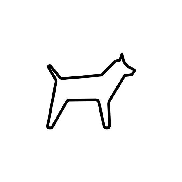 Línea perro icono sobre fondo blanco — Vector de stock