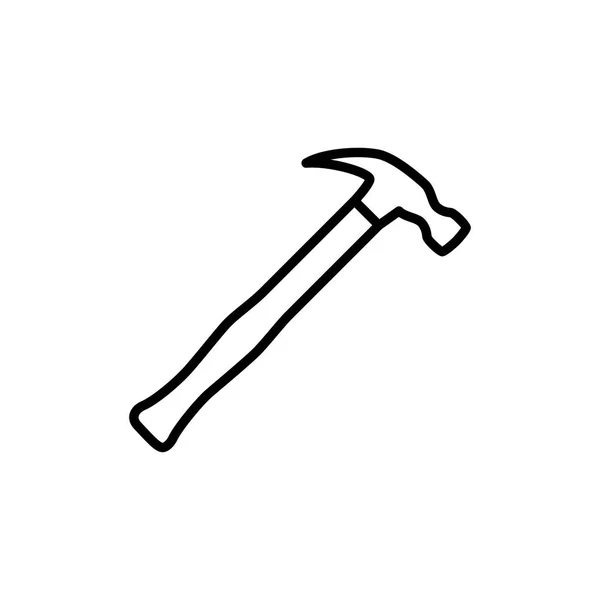 Icono de martillo sobre fondo blanco — Vector de stock