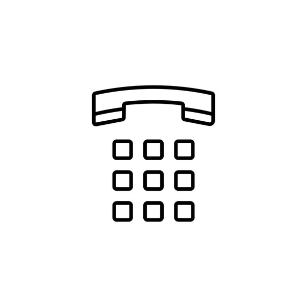 Fin pavé de cadran de ligne, icône de combiné sur fond blanc — Image vectorielle