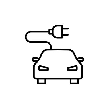 ince hat elektrikli araba simgesi