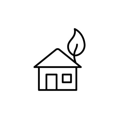 yaprak simgesi ile ince çizgi eko ev