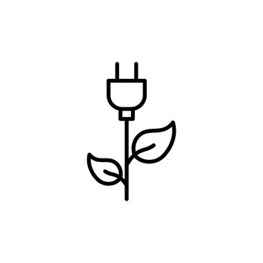 ince çizgi verimli enerji, yaprak simgesi ile fiş