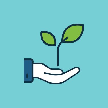 düz renk verimli enerji, yaprak simgesi ile fiş