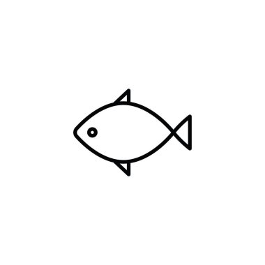 beyaz arka planda ince çizgi balık simgesi