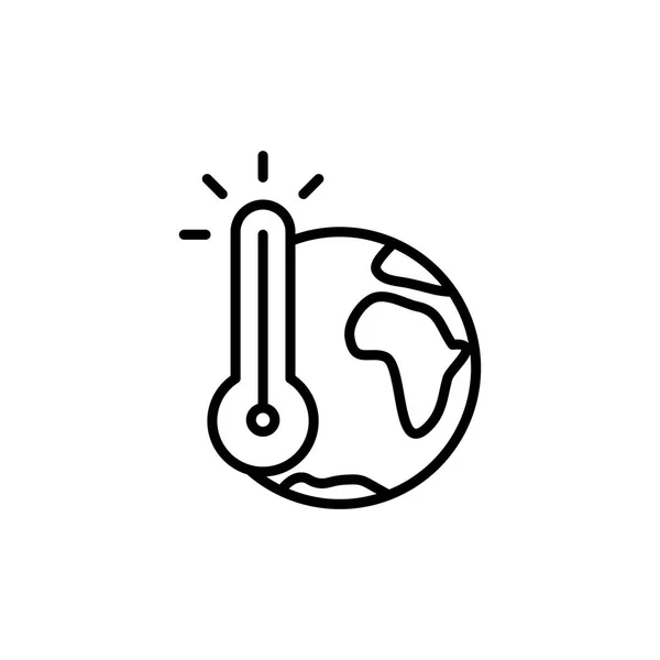 Mince ligne icône du réchauffement climatique — Image vectorielle