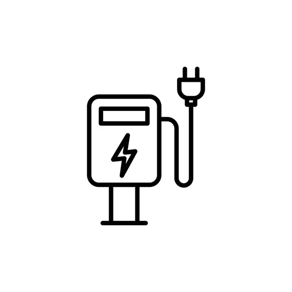 ince hat elektrikli araba şarj istasyonu simgesi