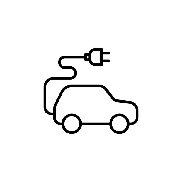 Línea delgada coche eléctrico icono — Archivo Imágenes Vectoriales