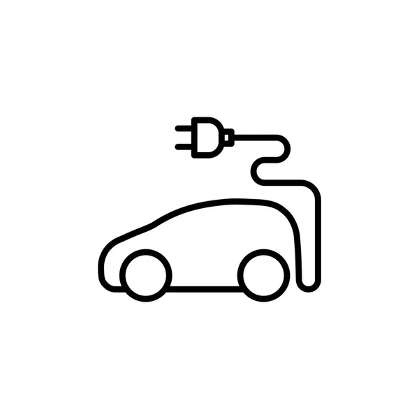 Línea delgada coche eléctrico icono — Archivo Imágenes Vectoriales