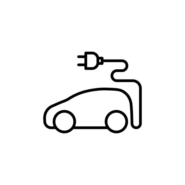 ince hat elektrikli araba simgesi