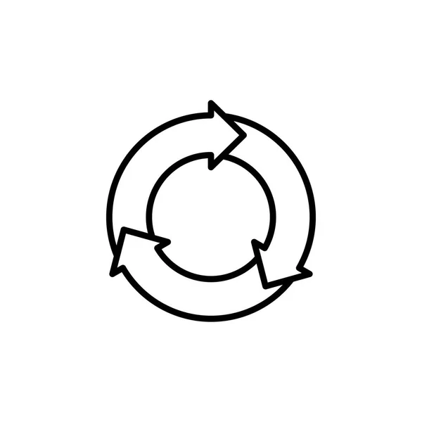 Mince ligne ronde recycler icône — Image vectorielle