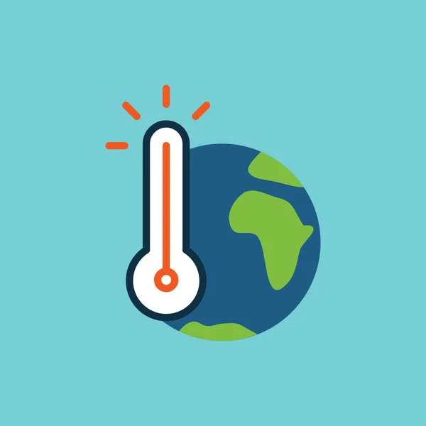単色の世界的な地球温暖化アイコン — ストックベクタ