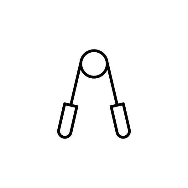 Línea delgada agarre de la mano icono del ejercitador en blanco — Vector de stock