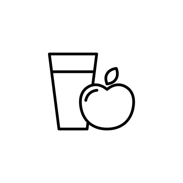 Εικονίδιο χυμό μήλο λεπτή γραμμή σε λευκό — Διανυσματικό Αρχείο