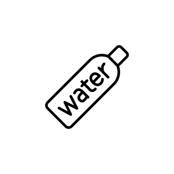 Línea delgada deportes agua botella icono en blanco — Vector de stock