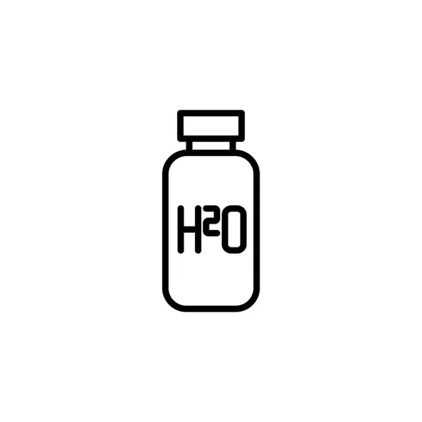 Línea delgada deportes agua botella icono en blanco — Vector de stock