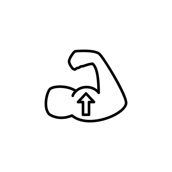 Ligne mince biceps augmenter icône sur blanc — Image vectorielle
