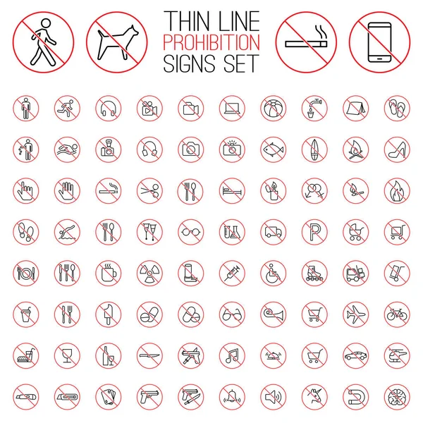 stock vector prohibition signs set on white background