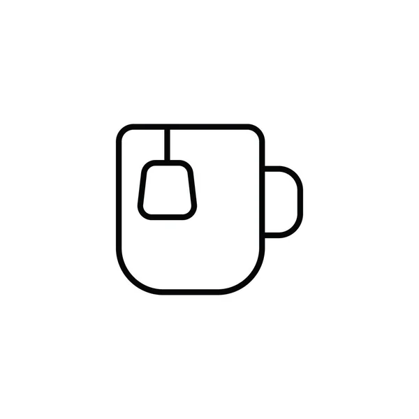 Fine ligne tasse de thé icône sur fond blanc — Image vectorielle