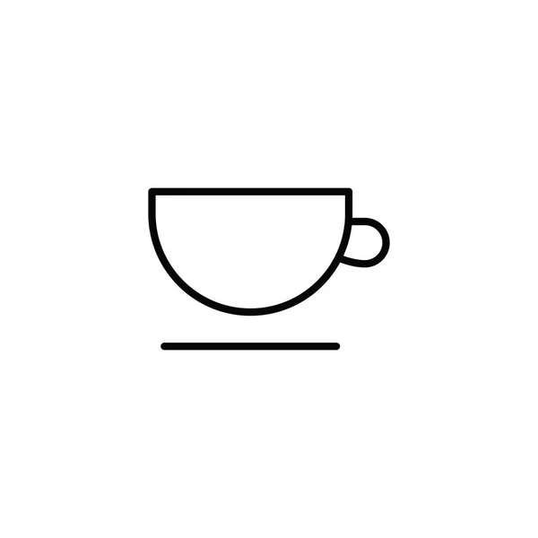 Mince ligne tasse icône sur fond blanc — Image vectorielle