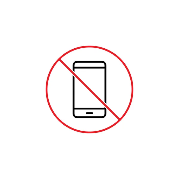 Без запрета смартфона знак на белом фоне — стоковый вектор