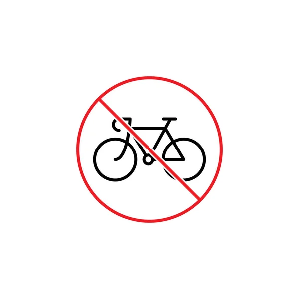 Nessun segno di bicicletta su sfondo bianco — Vettoriale Stock
