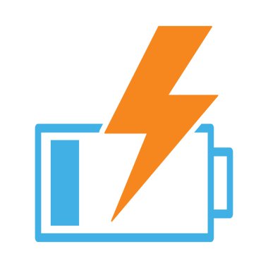 Pil simgesi beyaz arka plan üzerinde şarj