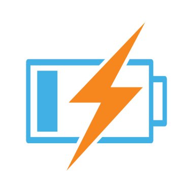 Pil simgesi beyaz arka plan üzerinde şarj