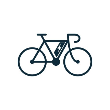 Beyaz arkaplanda elektrikli bisiklet simgesi