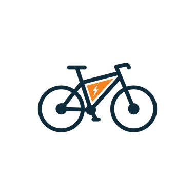 Beyaz arkaplanda elektrikli bisiklet simgesi