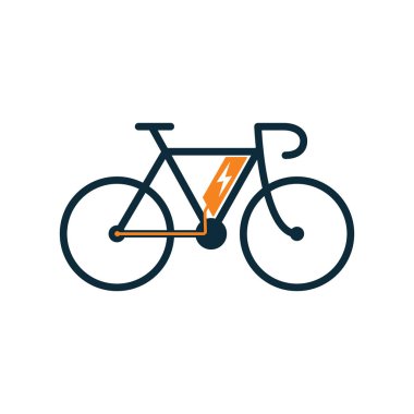 Beyaz arkaplanda elektrikli bisiklet simgesi