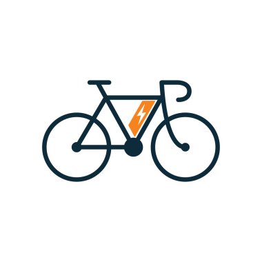 Beyaz arkaplanda elektrikli bisiklet simgesi