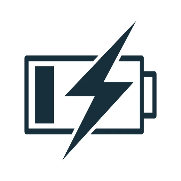 Icono de carga de batería delgado — Vector de stock