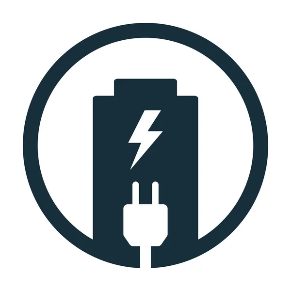 Icône de fiche de charge de batterie — Image vectorielle