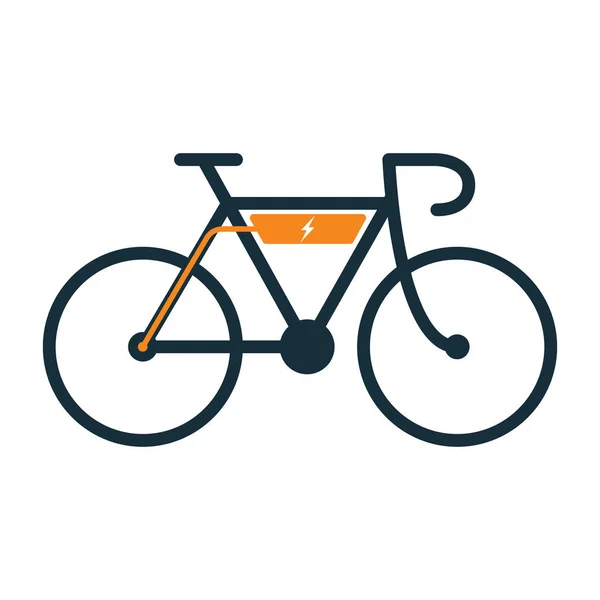 Beyaz arkaplanda elektro bisiklet simgesi — Stok Vektör