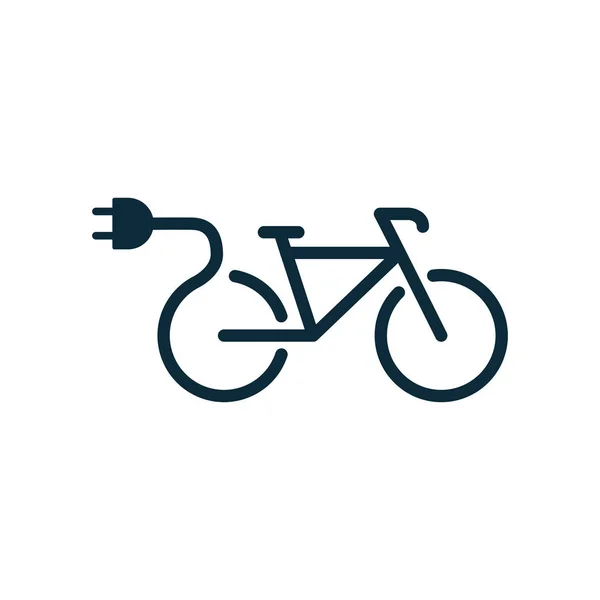 Ηλεκτρικό εικονίδιο ποδηλάτου σε λευκό φόντο — Διανυσματικό Αρχείο