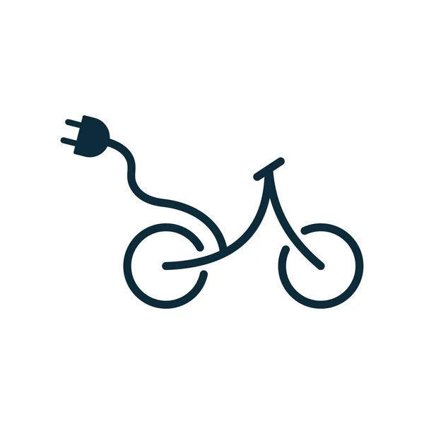 Electric bicycle icon on white background — Stock Vector