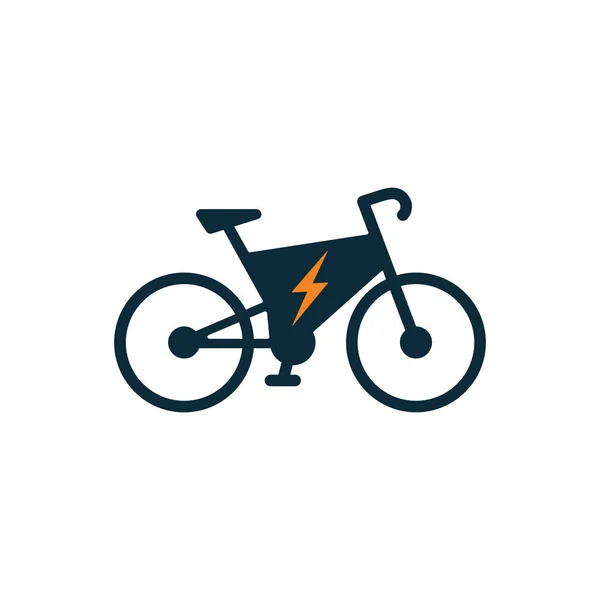 Beyaz arkaplanda elektrikli bisiklet simgesi