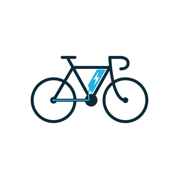 Beyaz arkaplanda elektrikli bisiklet simgesi — Stok Vektör