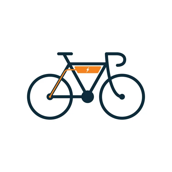 Beyaz arkaplanda elektrikli bisiklet simgesi — Stok Vektör