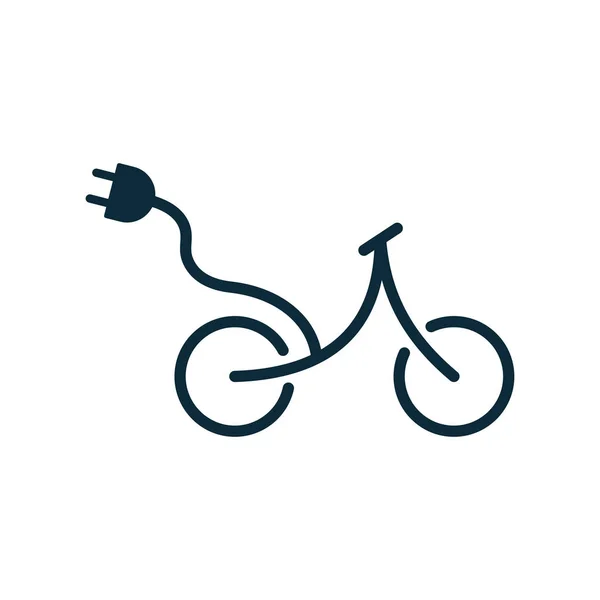Электрический значок велосипеда на белом фоне Стоковый вектор
