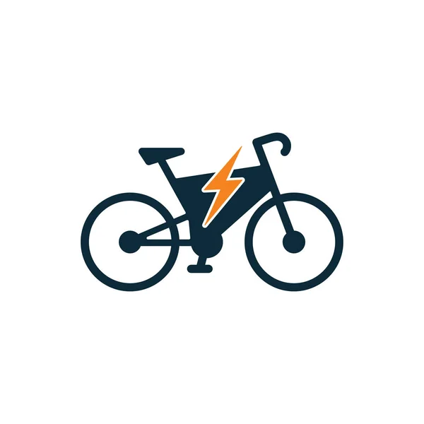 Электрический значок велосипеда на белом фоне Стоковая Иллюстрация