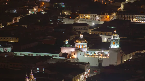 Quito Pichincha Equador Novembro 2018 Vista Noturna Igreja Convento Merced — Fotografia de Stock