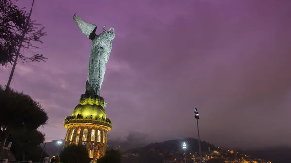 Quito Pichincha Ecuador November 2018 Nacht Weergave Van Virgen Panecillo — Stockfoto
