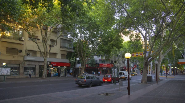 Ciudad Mendoza Mendoza Argentina Fevereiro 2014 Atividade Diária Uma Rua — Fotografia de Stock