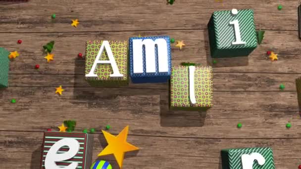 Greeting Card Message Feliz Navidad Prospero Ano Nuevo Merry Christmas Royalty Free Stock Video