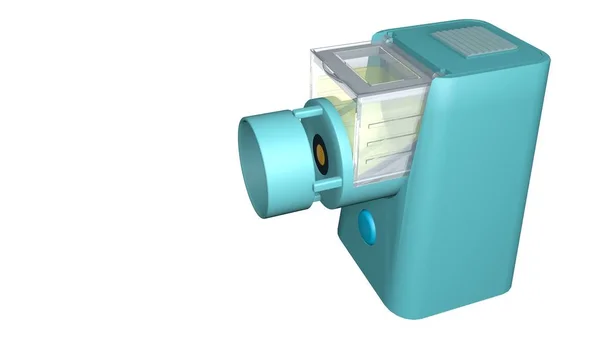 Modell Bärbar Nebulisatorn För Behandling Astma Vit Bakgrund Illustration — Stockfoto
