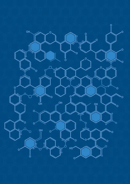 Textura Bílých Čar Tvořící Šestiúhelníky Jako Molekuly Modrém Pozadí Velikost — Stockový vektor