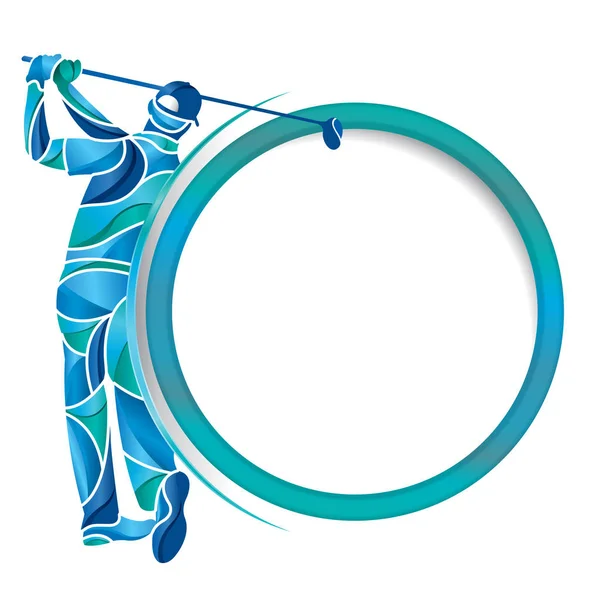 Desenho Abstrato Homem Jogando Golfe Com Taco Golfe Mãos Formadas —  Vetores de Stock
